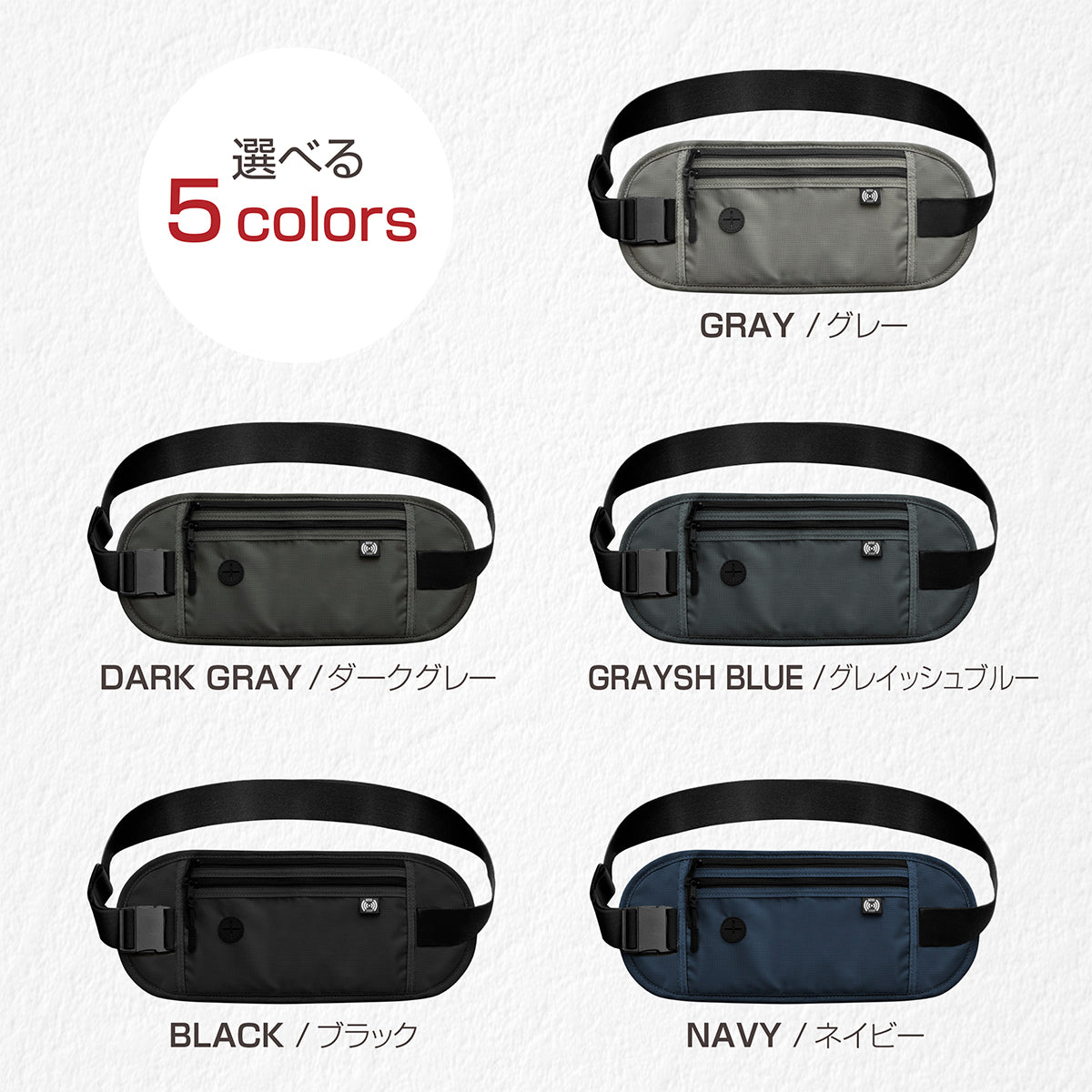 KYOSER セキュリティポーチ パスポートケース 海外旅行 スマート防犯デザイン スキミング防止 男性 女性 トラベルポーチ 貴重品 スリ防止 腹巻 防犯 パスポートカバー SIMピン2個附属