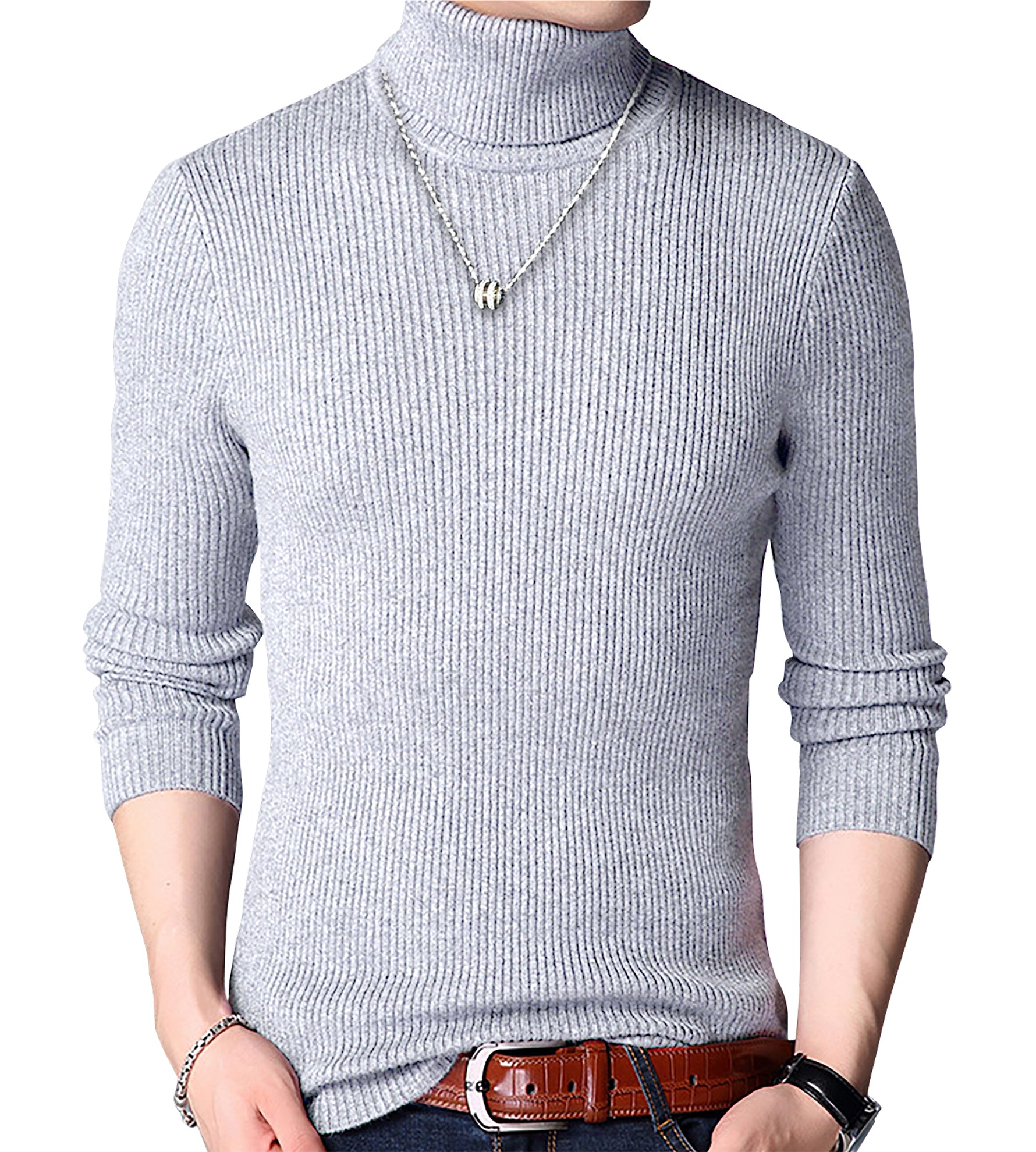 セーター メンズ 【チクチクしないニット】タートルネック 無地 スリム カジュアル 長袖 ニット 防寒 秋冬