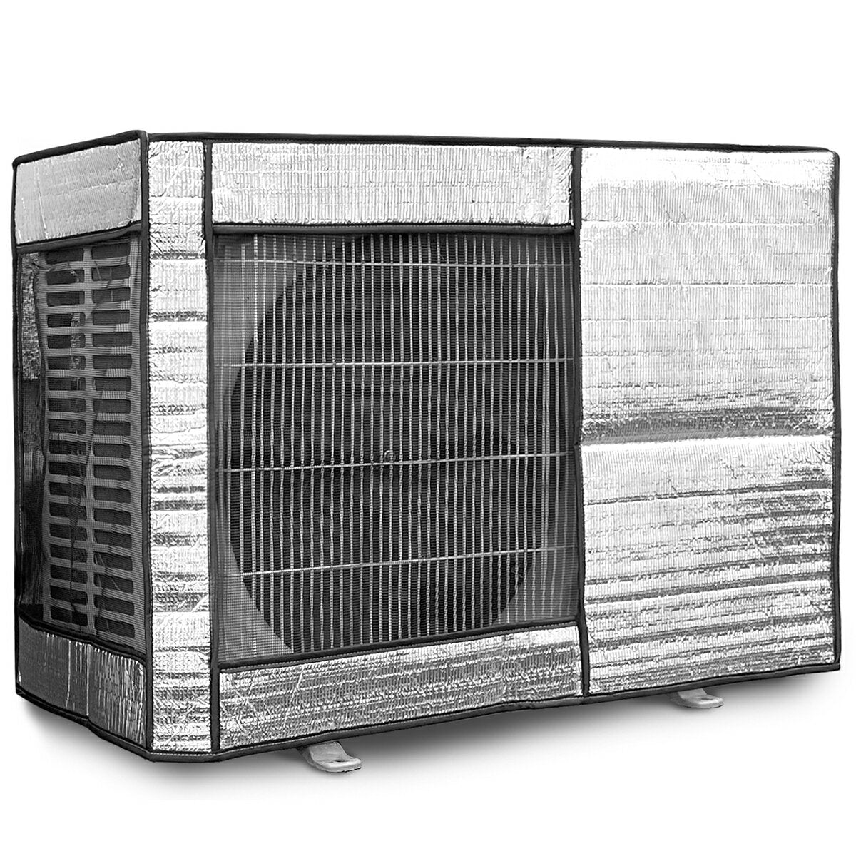 KYOSER エアコン 室外機カバー 省エネ 保護カバー 節電 固定用ベルト付き アルミ構造 劣化防止 遮熱エコカバー 簡単設置 屋外用 オールシーズン適用