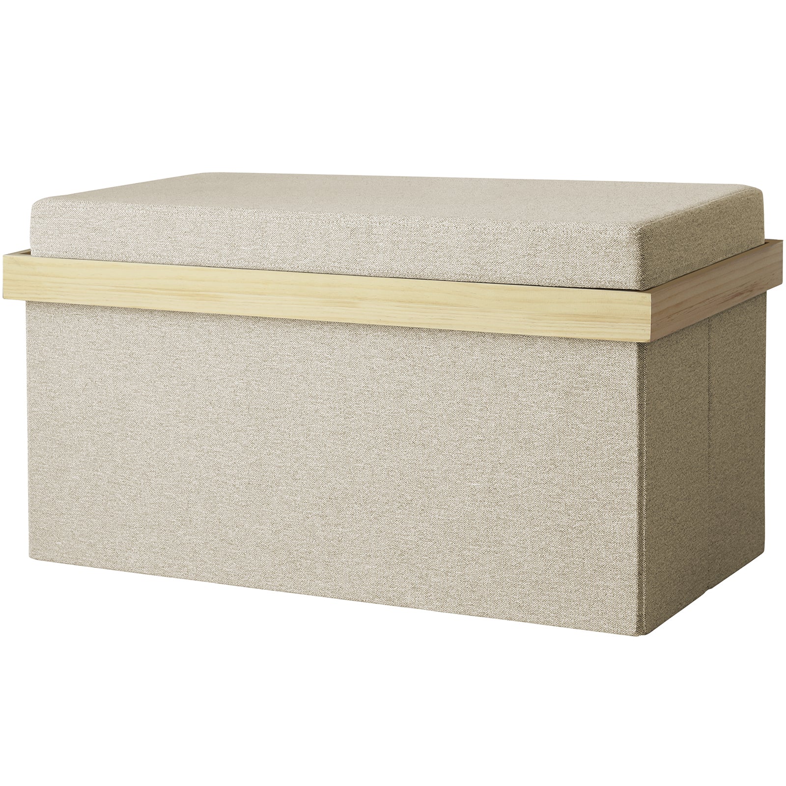 KYOSER 収納スツール【椅子 テーブルにもなれる!】4way オットマン 収納ボックス ダブルサイズ 2人掛け 収納ベンチ 椅子 幅76cm×奥行38×高さ40cmサイズ