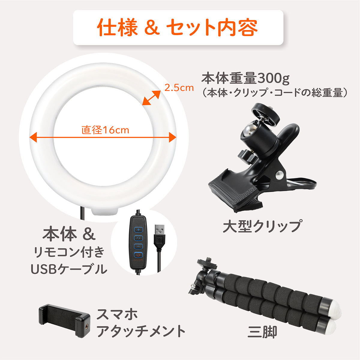 LEDリングライト 6.3インチ クリップ式 リングライト 女優ライト 三脚 360度回転可能 3色モード パソコン 高輝度 3色モード 10段階調整ライト USB給電 撮影 zoom web TikTok YouTube LIVE