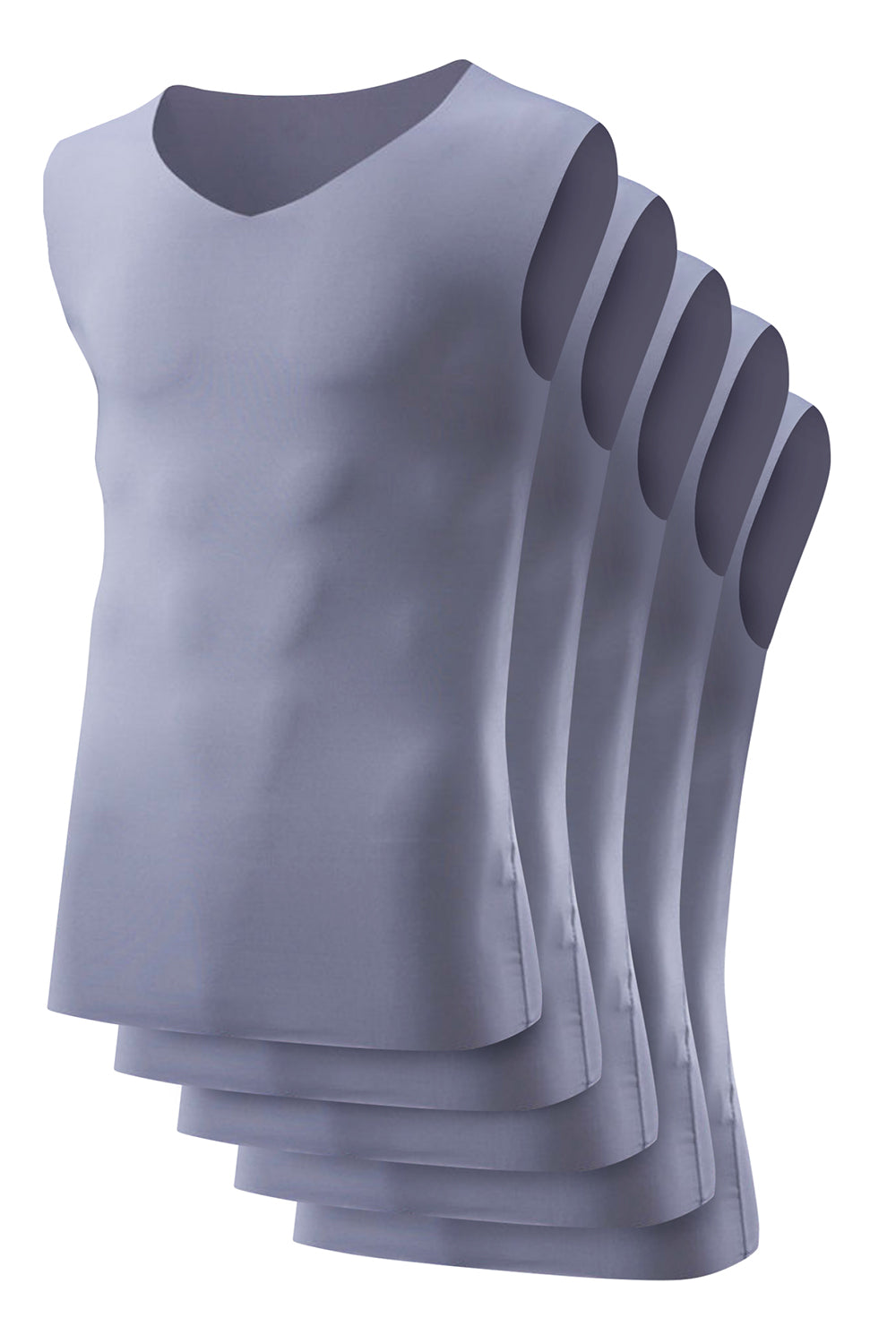 HAFOS インナーシャツ メンズ タンクトップ 5枚組 Vネック シームレス 縫い目がない スリム Tシャツ 速乾 肌着 M~2XL
