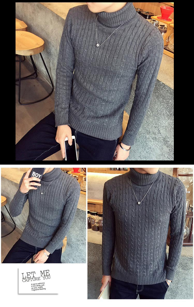 セーター メンズ 【チクチクしないニット】タートルネック 無地 ケーブル編み スリム カジュアル 長袖 ニット 防寒 M〜2XL