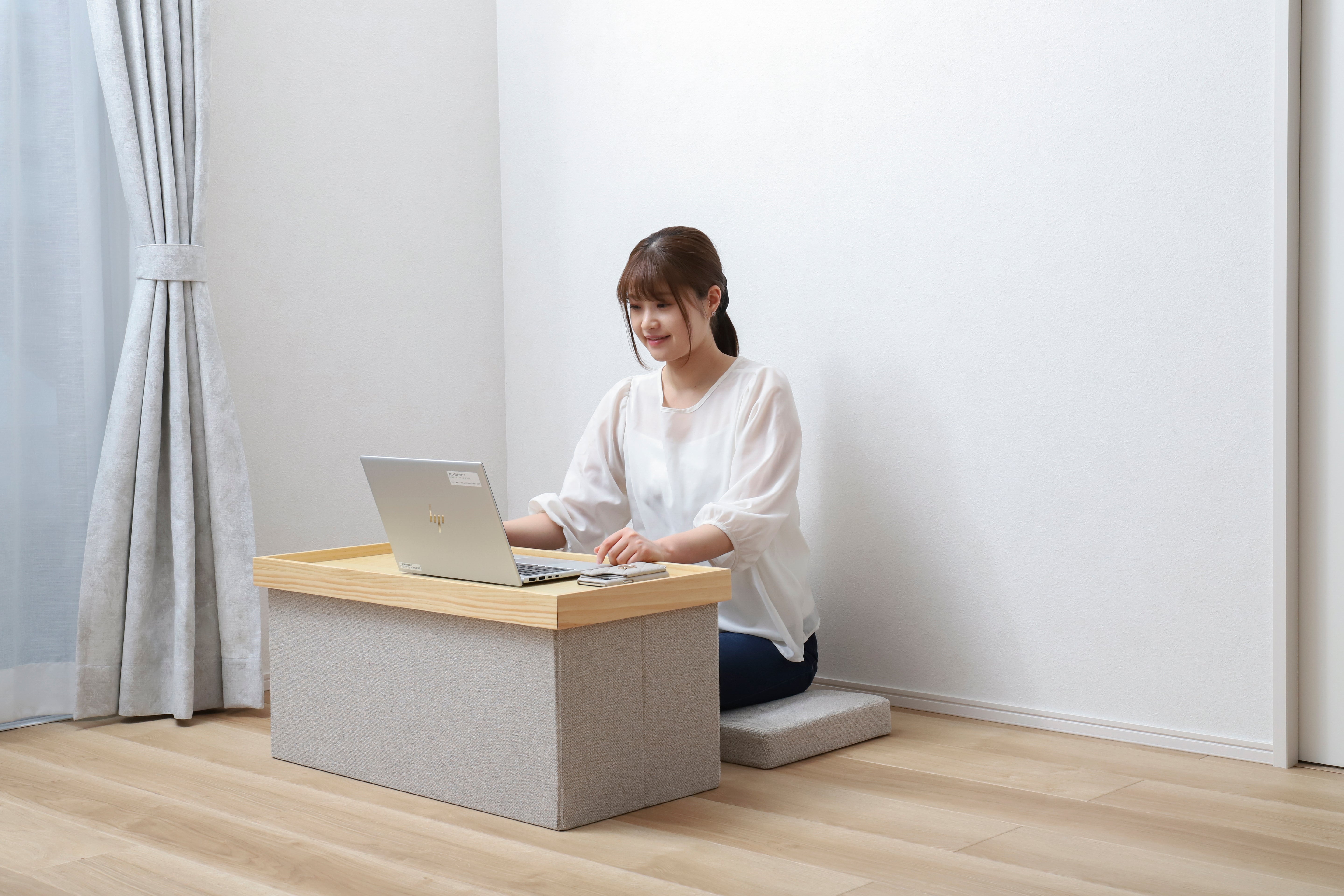 KYOSER 収納スツール【椅子 テーブルにもなれる！】4way オットマン 収納ボックス ダブルサイズ 2人掛け 収納ベンチ 椅子 幅76cm×奥行38×高さ40cmサイズ