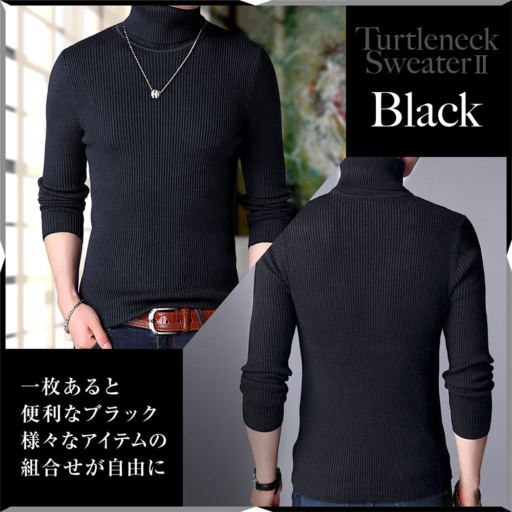 セーター メンズ 【チクチクしないニット】タートルネック 無地 スリム カジュアル 長袖 ニット 防寒 秋冬