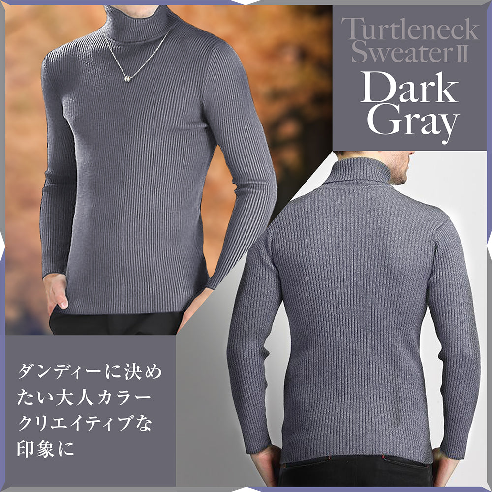 セーター メンズ 【チクチクしないニット】タートルネック 無地 スリム カジュアル 長袖 ニット 防寒 秋冬