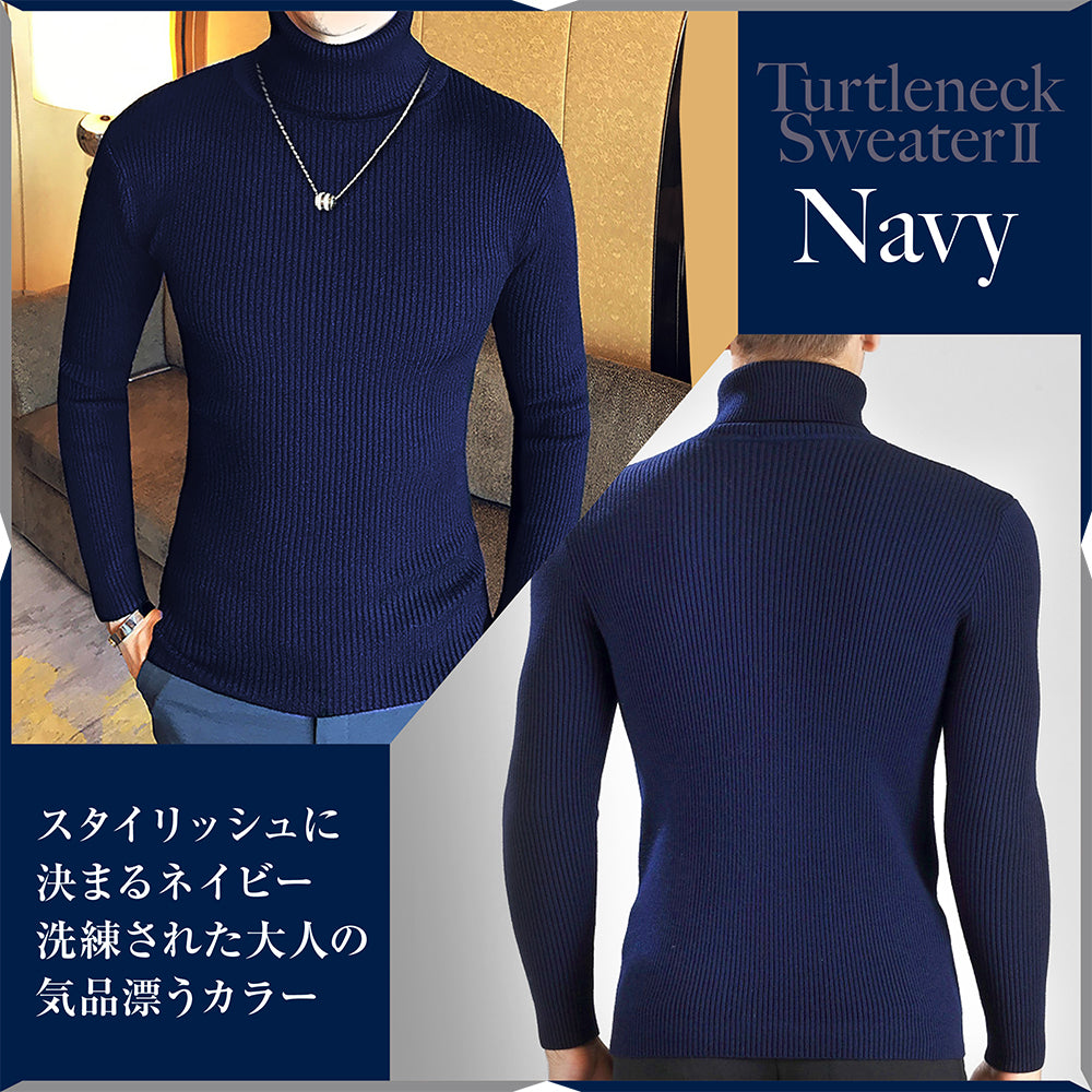 セーター メンズ 【チクチクしないニット】タートルネック 無地 スリム カジュアル 長袖 ニット 防寒 秋冬