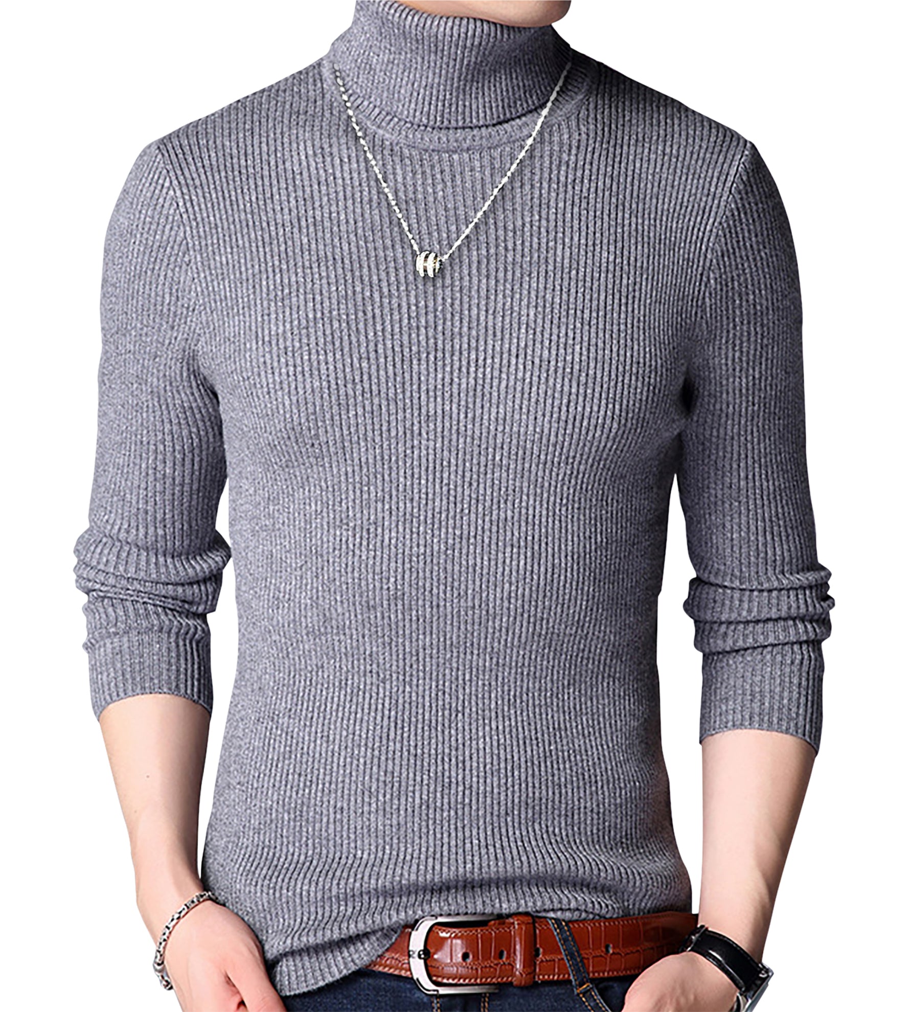 セーター メンズ 【チクチクしないニット】タートルネック 無地 スリム カジュアル 長袖 ニット 防寒 秋冬