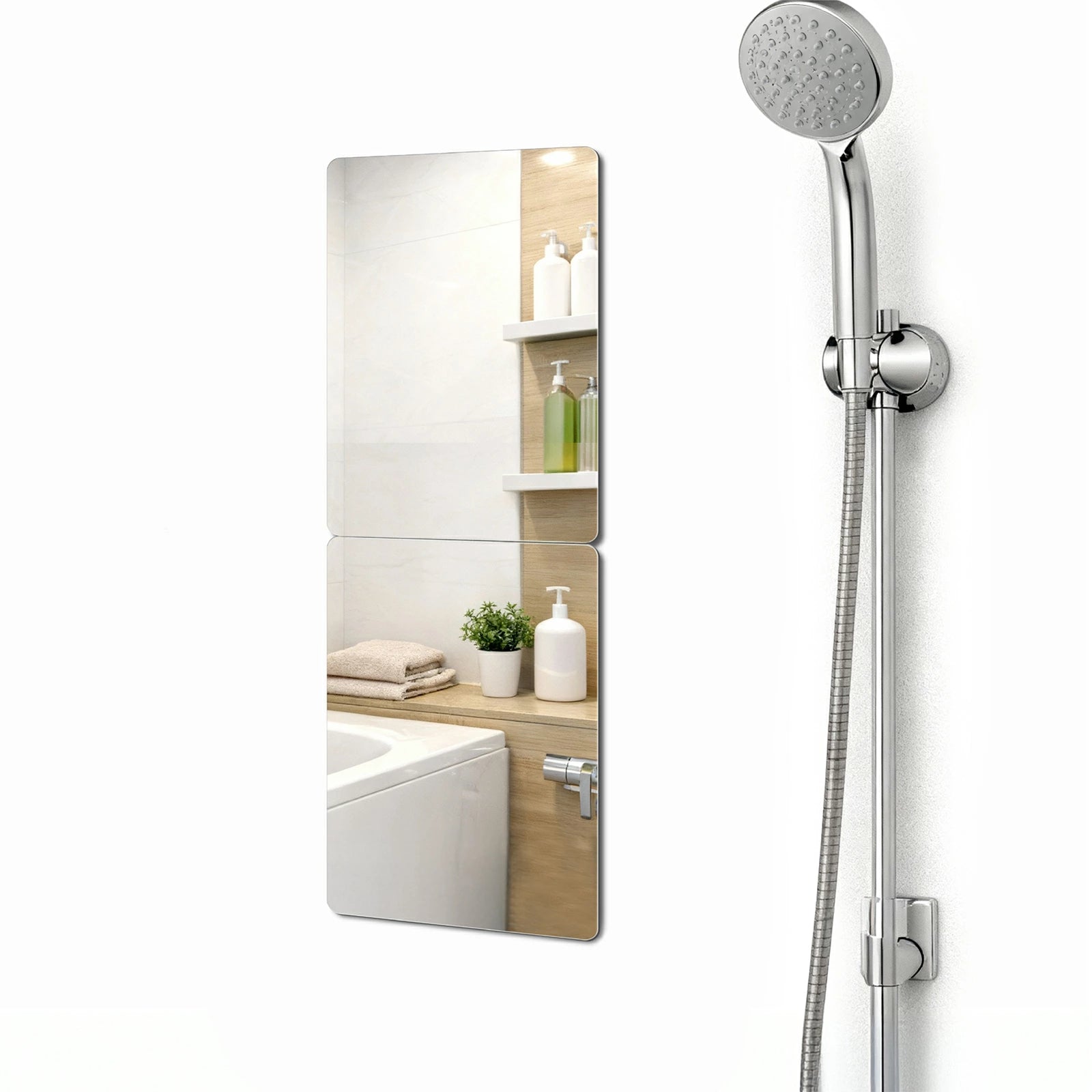 浴室鏡【曇らない浴室鏡】風呂鏡 鏡 地震対策 マグネット 強磁吸着 賃貸に適用 自由自在に設置 軽量 お風呂 ミラー 浴室