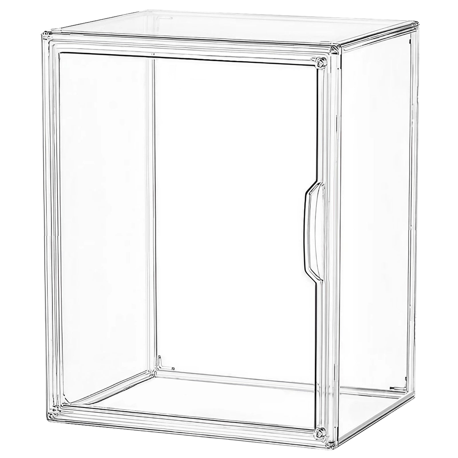 KYOSER フィギュアケース マグネット式 36×22×27cm ビッグサイズ コレクションケース組  組立て式 磁石付き開閉扉 プラモデル 堅固 防汚れ 手袋 クリーニングクロス付き フィギュア収納