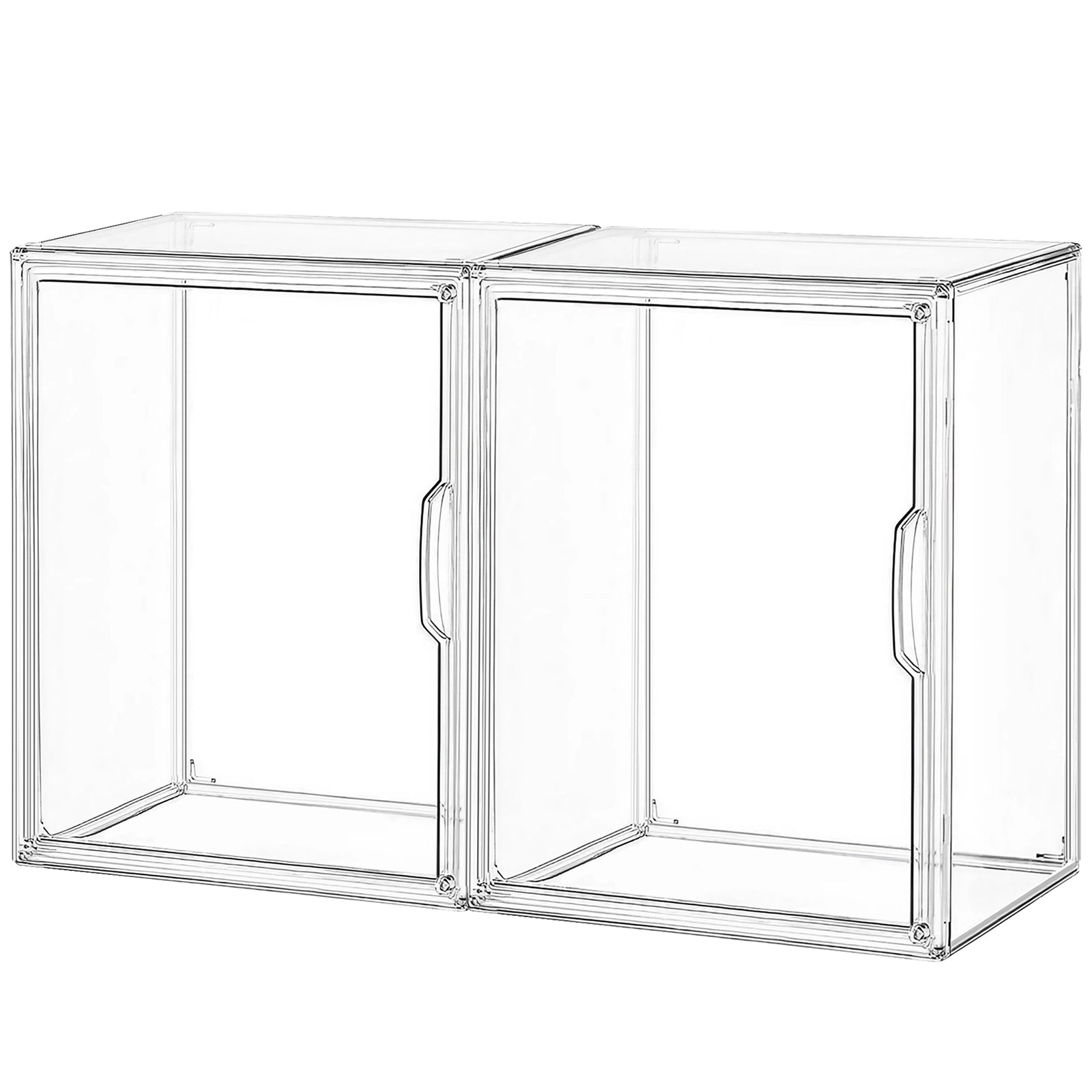 KYOSER フィギュアケース マグネット式 36×22×27cm ビッグサイズ コレクションケース組  組立て式 磁石付き開閉扉 プラモデル 堅固 防汚れ 手袋 クリーニングクロス付き フィギュア収納