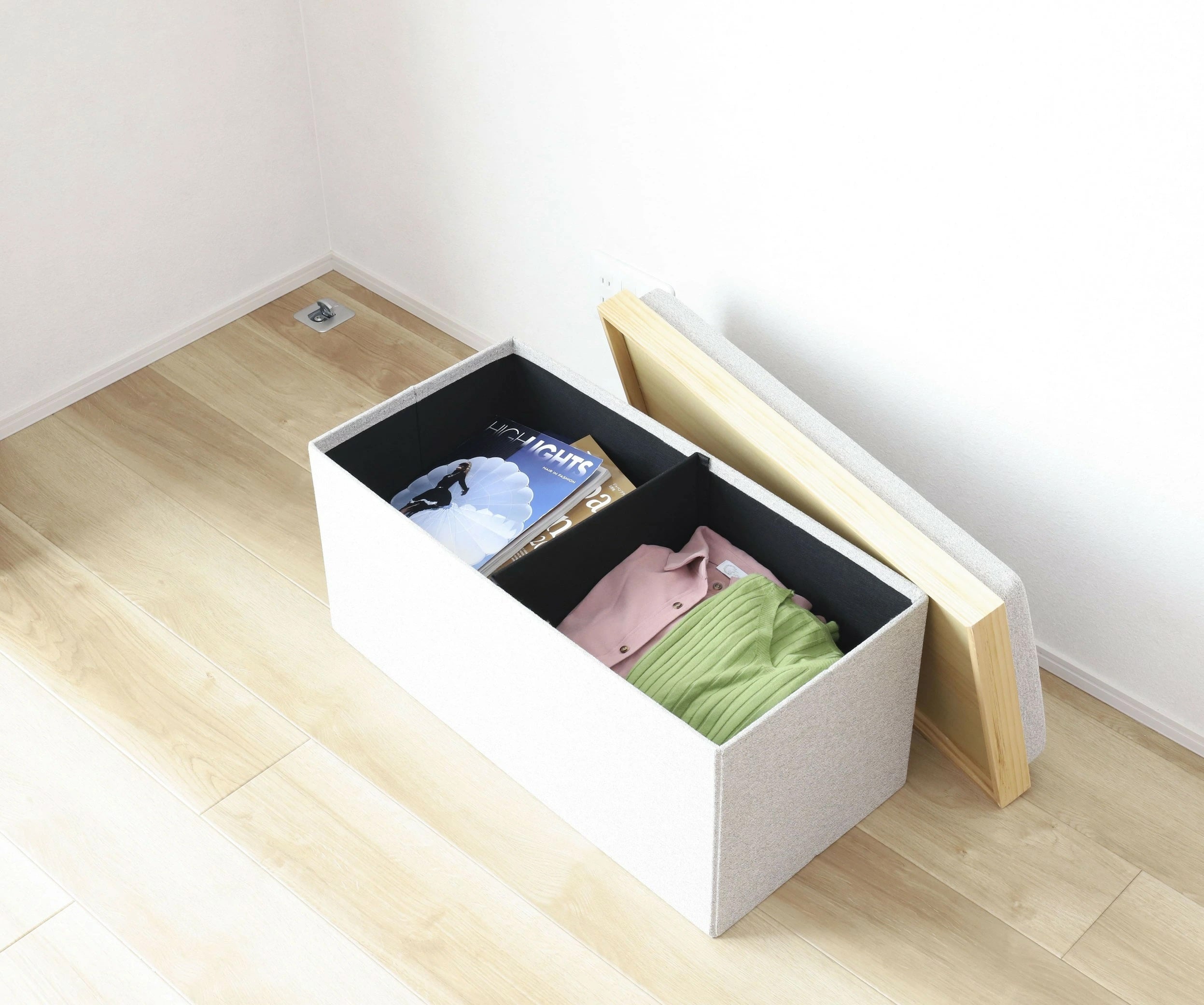 KYOSER 収納スツール【椅子 テーブルにもなれる！】4way オットマン 収納ボックス ダブルサイズ 2人掛け 収納ベンチ 椅子 幅76cm×奥行38×高さ40cmサイズ