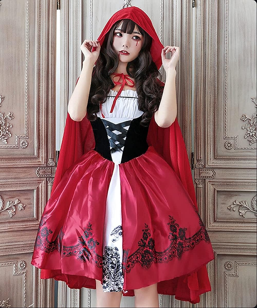 HAFOS 赤ずきん コスプレ レディース 大人 大きいサイズ ハロウィン メイド服 コスチューム 舞台 イベント 演出服 S~2XLサイズ