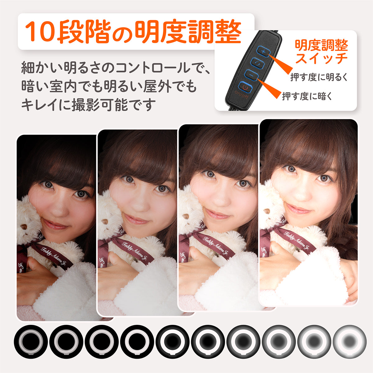 LEDリングライト 6.3インチ クリップ式 リングライト 女優ライト 三脚 360度回転可能 3色モード パソコン 高輝度 3色モード 10段階調整ライト USB給電 撮影 zoom web TikTok YouTube LIVE