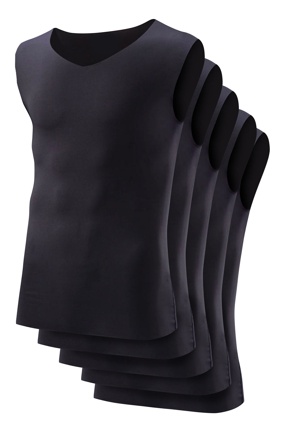 HAFOS インナーシャツ メンズ タンクトップ 5枚組 Vネック シームレス 縫い目がない スリム Tシャツ 速乾 肌着 M~2XL